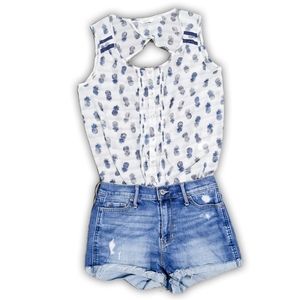 Reitmans Sleeveless Sheer Pineapple top